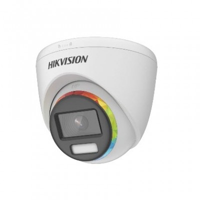 HIKVISION DS-2CE72DF8T-FSLN Tullet 2MP Camera ColorVu,  2.8 mm, 3.6 mm fixed focal lens. 2 MP high performance CMOS, 1920 × 1080 resolution 24/7 color imaging with F1.0 aperture.  White Light Range 40M High quality audio, Built-in mic. Water and dust resi