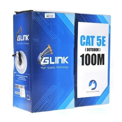 GLINK GL5002 CAT5E Outdoor UTP Cable, Black Color, 100M/Pull Reel in Box	