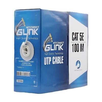 GLINK GL5001 CAT5E Indoor UTP Cable, White Color, 100M/Pull Reel in Box	