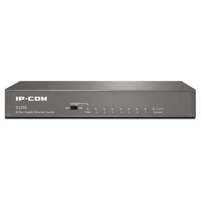 IP-COM G1008 Unmanaged Desktop Switch 8 Port Gigabit 10/100/1000Mbps RJ45 Plug&Play Loop Guard และ lightning protection