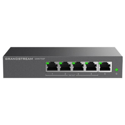 GrandStream GWN7700P plug-and-play POE Desktop Unmanaged Gigabit Switch 5 Ports 10/100/1000 Mbps RJ45 with 4xPoE