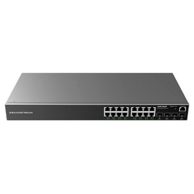 Grandstream GWN7802P Enterprise Layer 2+ Managed Network Gigabit Switch 16 Ports PoE af/at 10/100/1000 Mbps RJ45, 4 ports SPF Desktop/ Wall-Mount