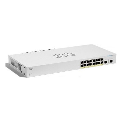 Cisco CBS220-16T-2G-EU CBS220 Smart Gigabit Switch L2 Managed 16 Port 10x100x1000, 2x1G SFP, Rackmount 1U