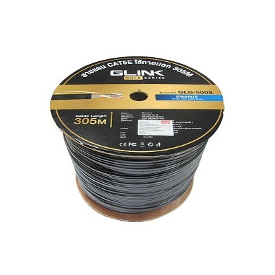 GLINK GLG5008 cat5E Gold series, Outdoor UTP Cable, Black Color, 305M/Roll in Box	