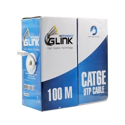 GLINK GL6001 Cat6 Indoor UTP Cable, White Color, 100M/Pull Reel in Box	