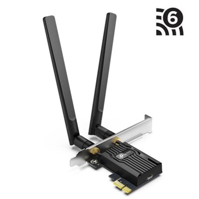 tp-link Archer TX55E AX3000 Dual Band Wi-Fi 6 Bluetooth 5.2 PCI Express Adapter, 2× High Gain External Antennas, MU-MIMO, OFDMA, WPA3, Bluetooth 5.2