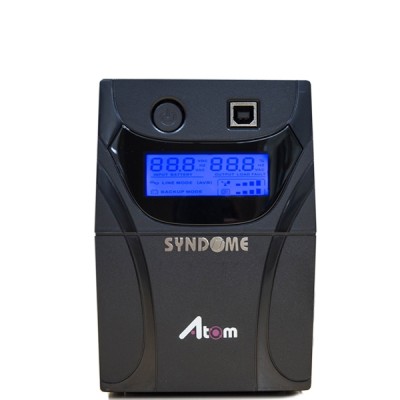 SYNDOME ATOM 850i-LCD UPS 850VA/480W, Stabilizer, LCD Display, Universal Socket 4 Outlet  (ส่งฟรีทั่วประเทศ)