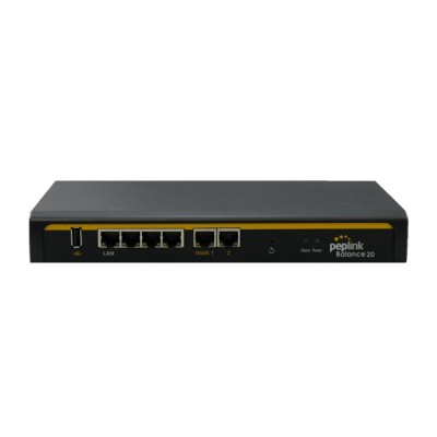 Peplink Balance 20 (BPL-021) Dual-WAN Router, 2 Gigabit WAN port and 4 Gigabit LAN port, 150Mbps Throughput, Load Balancing/VPN/QoS Support
