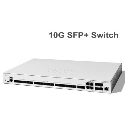 Cisco C1300-24XS Catalyst 1300 20-Port SFP+, 4x 10G Combo (4x RJ-45 + 4x Copper/SFP+), 1x GE OOB Management Port, Rack-mountable