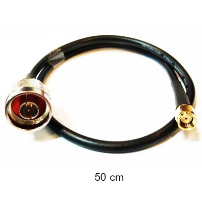 CAB-NM-200-RP-SMA-M-50cm Low Loss200 Cable (LLC200) N-Type male To RP-SMA male, 50Cm.