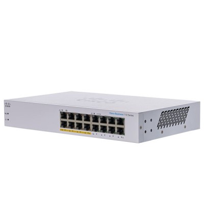Cisco CBS110-16PP-EU 16 Ports Unmanaged Rack mount Gigabit Switch , Power dedicated to PoE 64watt (8 Port POE)