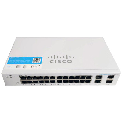 Cisco CBS110-24T-EU Unmanaged Gigabit Layer 2 Switch 24 Ports 10/100/1000 Mbps +  2x1G SFP Shared 48 Gbps Switching Capacity Rack-mountable