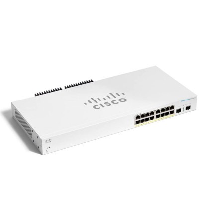 Cisco CBS220-16P-2G-EU CBS220 Smart Manage PoE Switch L2 16-port 10/100/1000Mbps GE, PoE 16 ports 802.3af/at, 2x1G SFP, Rackmount 1U