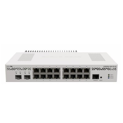 Mikrotik CCR2004-16G-2S+PC 16-Ports Gigabit Ethernet + 2-Ports 10G SFP+, CPU 4 Core RAM 4GB DDR4, RouterOS v7, License level 6, Rackmount bracket (Included)