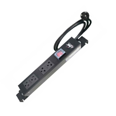 Link CH-10304A PDU 4 TIS Outlet w/Cable 3 M. + Lighting Switch w/Guard , 16A, Electronic Circuit Breaker