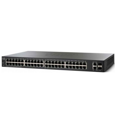 Cisco SF220-48 Switch 48-Port 10/100 Smart Managed, 2-Port SFP Combo, Spanning Tree/Link Aggregation/VLAN Support, Rack Mount 