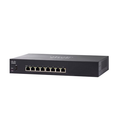 Cisco SF350-08 Switch 8-Port 10/100 L3 Managed, Static Routing/Spanning Tree/Link Aggregation/VLAN Support