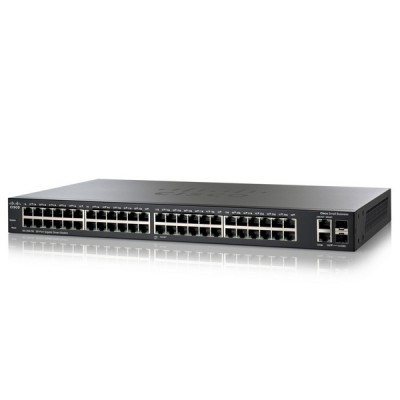 Cisco SG200-50 : Smart Switch 50-Port Gigabit, 2 combo Mini-GBIC, Layer 2 