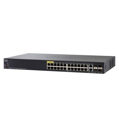 Cisco SG350-28MP 28-Port Gigabit 10/100/1000 PoE+ 382W, 2x1G SFP/RJ-45, 2x1G SFP, Switch Managed