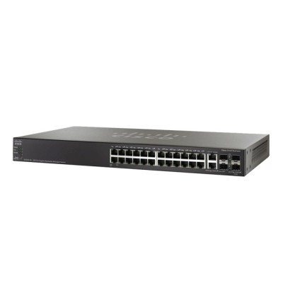 SG500-28 : 24 Port Gigabit Stackable Managed L3 Switch + 2-port Gigabit Combo (SFPs) + 2-Port SFPs With web management, Rack mountable