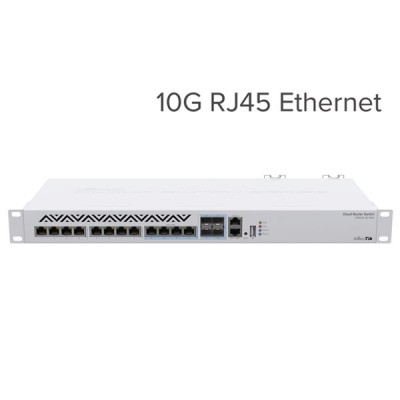 MikroTik CRS312-4C+8XG-RM 8-Ports 10G RJ45 Ethernet and 4 Combo 10G Ethernet/ SFP+ ports, Cloud Router Switch + MikroTik  RouterOS or SwitchOS, License level 5, Rack-Mount kit (Included)