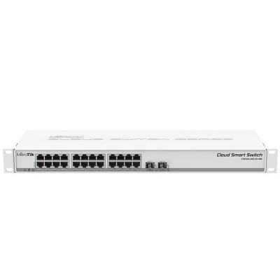 MikroTik CSS326-24G-2S+RM SwOS powered 24 Port Gigabit Ethernet Switch with 2 SFP+ (10 Gbps) Ports in 1U Rackmount Case