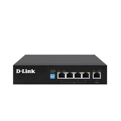 D-Link DGS-F1005P-E 250M 5-Port Gigabit 10/100/1000 Switch with 4 PoE Ports and 1 Uplink Port, 60W PoE budget, Desktop Switch Metal Case