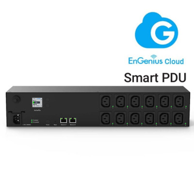 EnGenius ECP212-INT PDU 12P 10A 200-240V Cloud Managed 2U 10A Smart PDU with 12 Metered Outlets