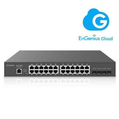 EnGenius ECS1528T Cloud Managed 24-Port Gigabit Layer 2+ Switch with 4x 10G SFP+ Ports