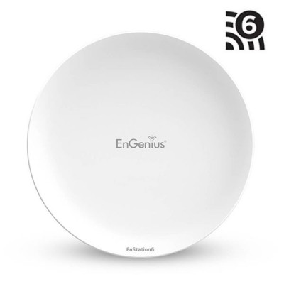 EnGenius EnStation6 (Station6 2x2 Dish) PtP Wi-Fi 6ax 5GHz Outdoor Long Range CPE, Speed  up to 1,200 Mbps 5-GHz, 19dBi High-Gain Antennas, 2 Gigabit LAN