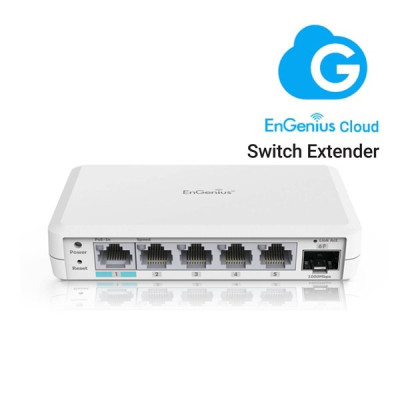 EnGenius EXT1106 Cloud manage 4x Gigabit Ports, 1x Gigabit PD (PoE++) Switch Extender with 1G SFP Port