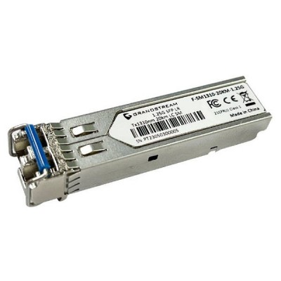 Grandstream F-SM1310-20KM-1.25G SFP Fiber Module Single-Mode, Duplex LC connector, Wavelength 1310nm, Distance up to 20 KM, Data rate 1.25Gbps, pluggable small-form factor transceiver modules