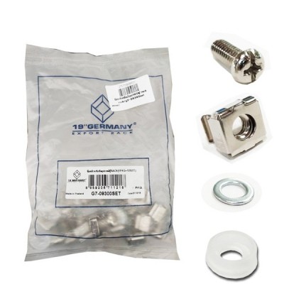 19" GERMANY G7-09300SET Screw M6, Captive Nut M6 and Plastic Washer