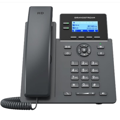 Grandstream GRP2602G Essential IP Phone, 2 lines, 4 SIP accounts, HD Audio, 2 Port 10/100/1000 Mbps Integrated PoE
