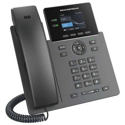 Grandstream GRP2610P IP Phone with PoE HD Audio, TFT color LCD 2.4 inch 2 Lines 2 SIP Accounts 5-way audio conference Dual switched auto-sensing 10/100