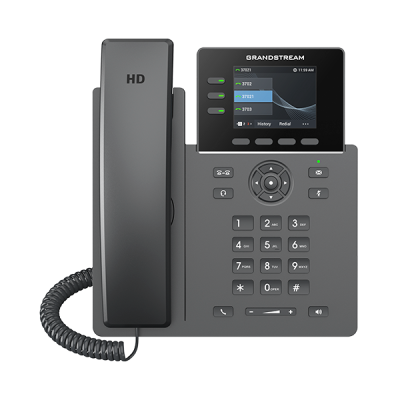Grandstream GRP2611G IP Phone 3 Lines 3 SIP Accounts 5-way audio conference, HD Audio, 2.8 inch TFT color LCD, Dual switched auto-sensing 10/100/1000 PoE Integrated