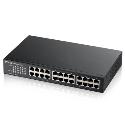 Zyxel GS1100-24E 24 Ports 10/100/1000BASE-T Unmanaged Desktop Switch  + Free 19" Rack-Mount 