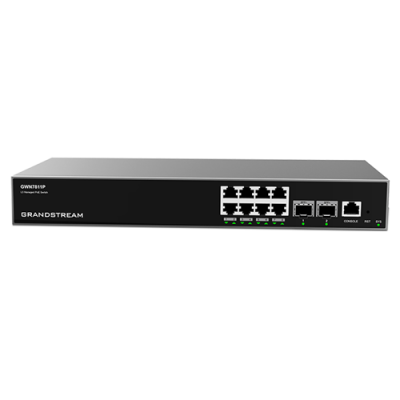 Grandstream GWN7811P Layer 3 PoE Managed Network Switch, 8 Port PoE Gigabit (802.3af/at) 30W/port, + 2 Port SFP Gigabit