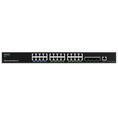Grandstream GWN7813P Enterprise Layer 3 POE Managed Network Switch, 24 x Gigabit Ethernet POE (IEEE 802.3af/bt) Ports, 4 x Gigabit SFP+