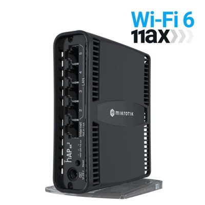 Mikrotik hAP ax2 (C52iG-5HaxD2HaxD-TC) WiFi 6 Access Point, 1.774Gbps. (2.4GHz + 5.0GHz) 802.11a/n/ac/ax, 5-Port 10/100/1000Mbps (1 Passive PoE Port)