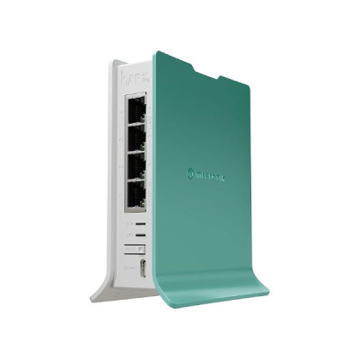 MikroTik hAP ax lite (L41G-2axD) WIFI6 Router 2.4 GHZ (802.11b/g/n/ax) 4 ports gigabit ethernet 128MB NAND storage 256 MB RAM Powerful antenna 4.3 dBi  RouterOS V7 USB Power Supply Tower case