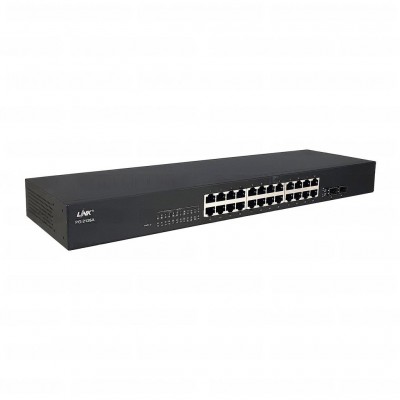 Link PG-2126A 24-Port Unmanaged Gigabit Rackmount Switch (10/100/1000Mbps Ethernet), Metal Enclosure