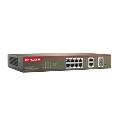 IP-COM S3300-10-PWR-M Manage PoE Switch 8-Port 10/100Mbps, 2-Port Gigabit TP/SFP Combo, Total Power 123W, Web Smart Config