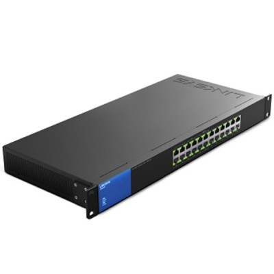 Linksys LGS124P Switch PoE 24-Port Gigabit Ethernet Unmanaged, Total Budget 120W, 48 Gbps Bandwidth, Metal Enclosure