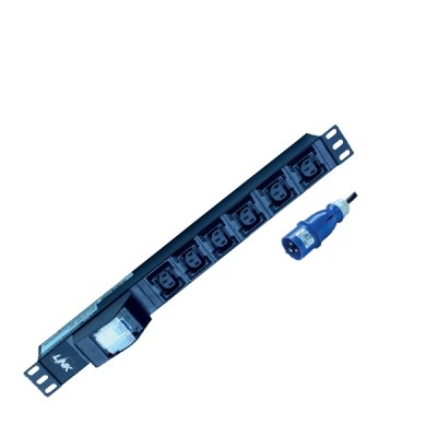 Link CH-12406 Power Distribution Unit 6 C13 Outlet (Circuit Breaker 16A + Power Plug 16A)
