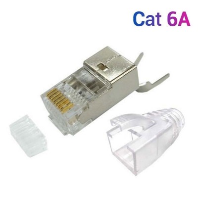 Link US-1070S Shield Cat 6A RJ45 Modular Plug W/Boot  With Pre-Insert bar บรรจุ 1 หัว / Pkg.