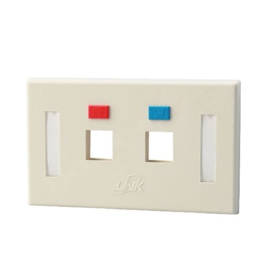 Link US-2002A Face Plate 2 Port With Icon & Lable ID, Ivory color
