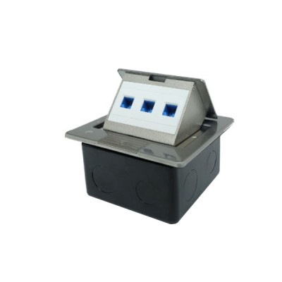 Link US-2023A CAT 5E POP-UP with RJ45 Modular Jack Stainless, 3 Port Outlet w/Damping