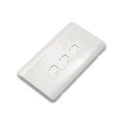 Link US-2333 Shiny Exclusive Face Plate, 3 Port With Shutter