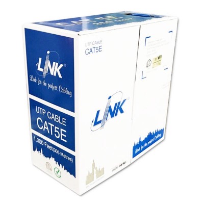Link US-9025LSZH CAT5E Indoor UTP Patch Cord Cable CAT 5E, Bandwidth 350MHz, CM White Color 305 M./Pull Box *ส่งฟรีเขต กทม.